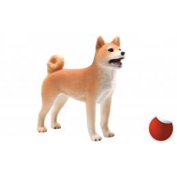 Figura decorativa realista de perro Shiba Inu japonés para estantería y coleccionistas.