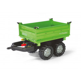 Remolque 2 ejes Verde para tractor a pedales
