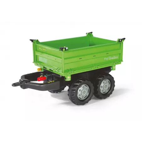 Remolque 2 ejes Verde para tractor a pedales
