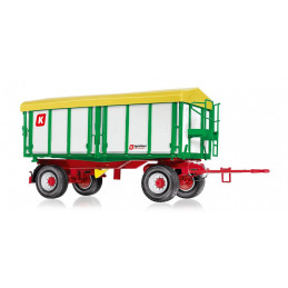 Remolque agrícola a escala 1:32 Kröger HKD 302 de Wiking fabricado en zinc con plataforma basculante.