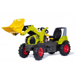 Tractor de pedales CLAAS Arion 660 con pala cargadora frontal y neumáticos de juguete para niños