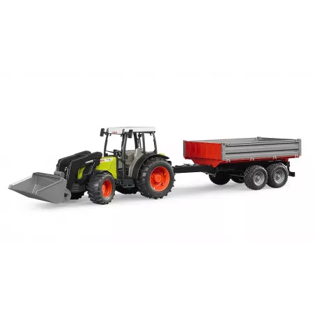 Tractor Claas Nectis 267F con pala y remolque