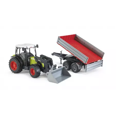 Tractor Claas Nectis 267F con pala y remolque