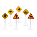 Señales de tráfico de juguete en miniatura fabricadas de metal y plástico resistente