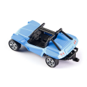 Buggy de juguete miniatura fabricado en metal y plástico resistente con enganche para acoplamiento.