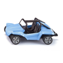 Buggy de juguete miniatura fabricado en metal y plástico resistente con enganche para acoplamiento.