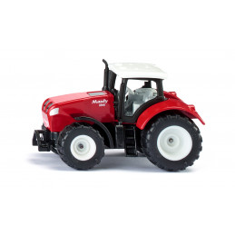 Tractor de juguete Mauly X540 rojo con neumáticos de goma y cabina desmontable.