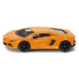 Coche de juguete Lamborghini Aventador LP700-4 naranja a escala 1:87 de metal Siku.