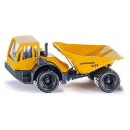 Camión dumper Bergmann de juguete a escala fabricado en metal y plástico resistente.