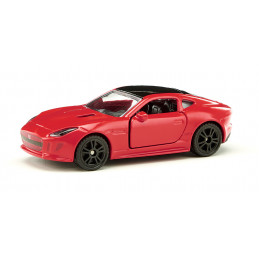 Coche de juguete Jaguar F-Type R en miniatura de metal con puertas que se abren.