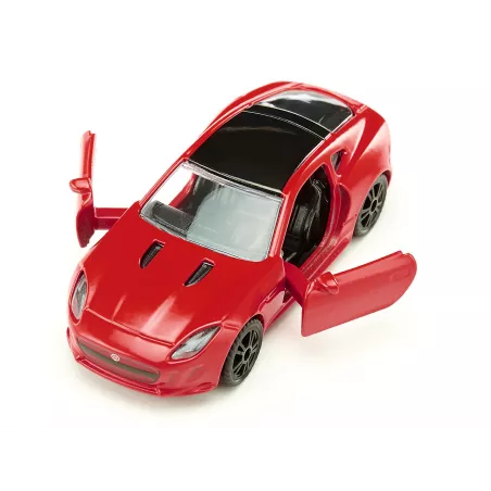 Coche de juguete Jaguar F-Type R en miniatura de metal con puertas que se abren.