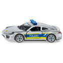 Coche de policía de juguete Porsche 911 de metal y plástico con puertas que se abren.
