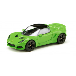Miniatura de coche Lotus Elise de juguete fabricado en metal y plástico con detalles realistas.