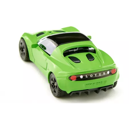 Miniatura de coche Lotus Elise de juguete fabricado en metal y plástico con detalles realistas.