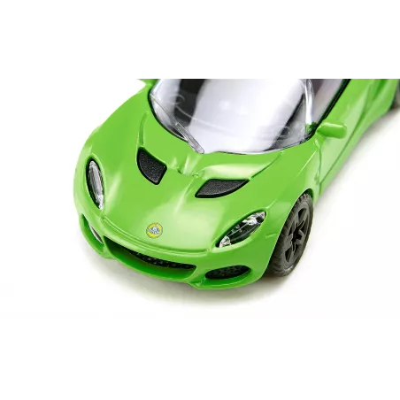 Miniatura de coche Lotus Elise de juguete fabricado en metal y plástico con detalles realistas.