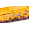 Tranvía de juguete Siku en miniatura de metal y plástico resistente para maquetas urbanas.