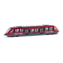 Tren de cercanías de juguete en miniatura fabricado de metal y plástico con sistema de acoplamiento