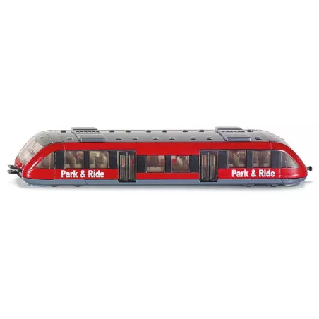 Tren de cercanías de juguete en miniatura fabricado de metal y plástico con sistema de acoplamiento