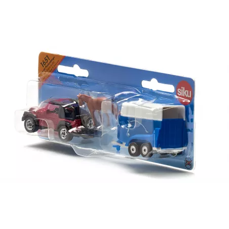 coche Jeep con remolque caballo - Blister
