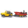 Jeep con barco