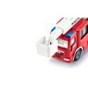Camión de bomberos de juguete Magirus Multistar TLF en metal y plástico con patas de apoyo.