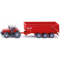 Tractor Massey Ferguson con remolque - Escala 1:87