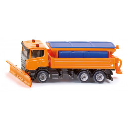 Camión de juguete de servicio de invierno a escala 1:87 de metal y plástico