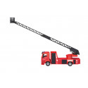 Camión de bomberos de juguete MAN SIKU escala 1:50 con escalera telescópica giratoria.