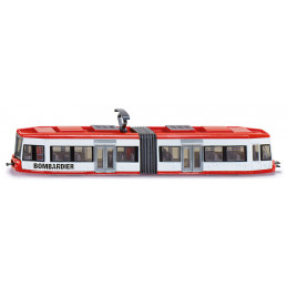Tranvía Bombardier articulado a escala 1:87 en metal y plástico para maquetas ferroviarias.