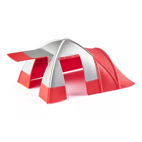 Conjunto de ocio infantil de juguete con piezas detalladas de metal y plástico.