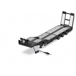 Góndola rebajada de 3 ejes Siku Control a escala 1:32 con rampa electrónica y luces LED para transporte de juguete.