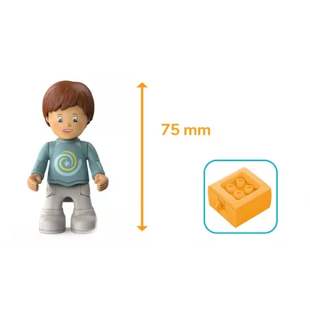 Vehículo de juguete Freddy Fluxy de Toddys con motor de fricción y figura articulada para desarrollo motriz.
