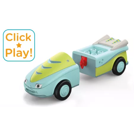 Vehículo de juguete Freddy Fluxy de Toddys con motor de fricción y figura articulada para desarrollo motriz.