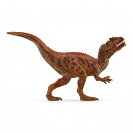Figura de dinosaurio Allosaurus de Schleich con mandíbula articulada y diseño realista.