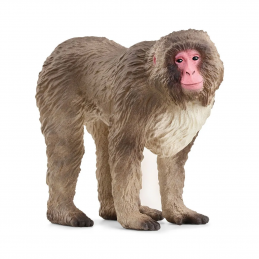 Figura realista de macaco japonés Schleich con pelaje espeso y detallado para niños y coleccionistas.