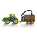 Tractor John Deere 8430 con remolque forestal