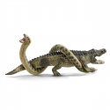 Set Peligro en el pantano de Schleich con figuras de juguete de caimán y anaconda en la selva.