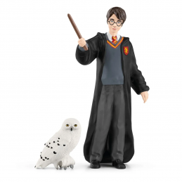 Figura de colección Schleich de Harry Potter con su lechuza Hedwig pintada a mano.