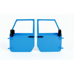Puertas de repuesto azules para Jeep Wrangler Rubicon de Bruder a escala 1:16.