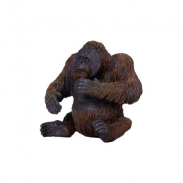 Figura de orangután Mojo pintada a mano con detalles realistas para coleccionistas y educación.
