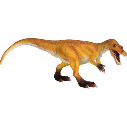 Figura de dinosaurio Baryonyx Deluxe amarillo con base estable para coleccionistas.