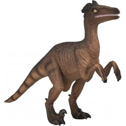 Figura de juguete de Velociraptor de Mojo con detalles realistas y anatómicos para coleccionistas.