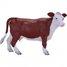 Figura de juguete realista de vaca Hereford marca Mojo pintada a mano