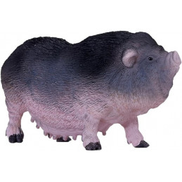Figura decorativa de cerdo barrigón compacto para adornar estanterías y escritorios.