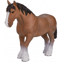 Figura de juguete de caballo Clydesdale marrón percherón de la marca Mojo