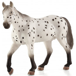 Figura de colección de caballo semental Appaloosa pintada a mano con detalles realistas.
