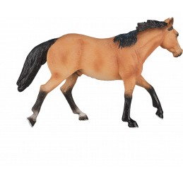 Caballo marrón de juguete realista marca Mojo esculpido al detalle para coleccionistas.