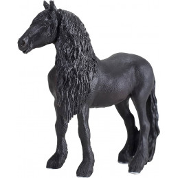 Caballo castrado frisón de juguete Mojo 387240 con detalles realistas y pelaje negro.