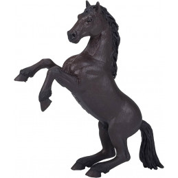 Figura realista de caballo Mustang negro de Mojo en movimiento para juego y exhibición.