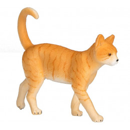 Figura de gata atigrada de juguete marca Mojo pintada a mano